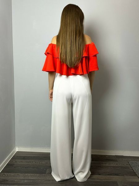 Брюки женские летние молочные с разрезами Modna KAZKA MKTRG3608-5 MKTRG3608-5 фото
